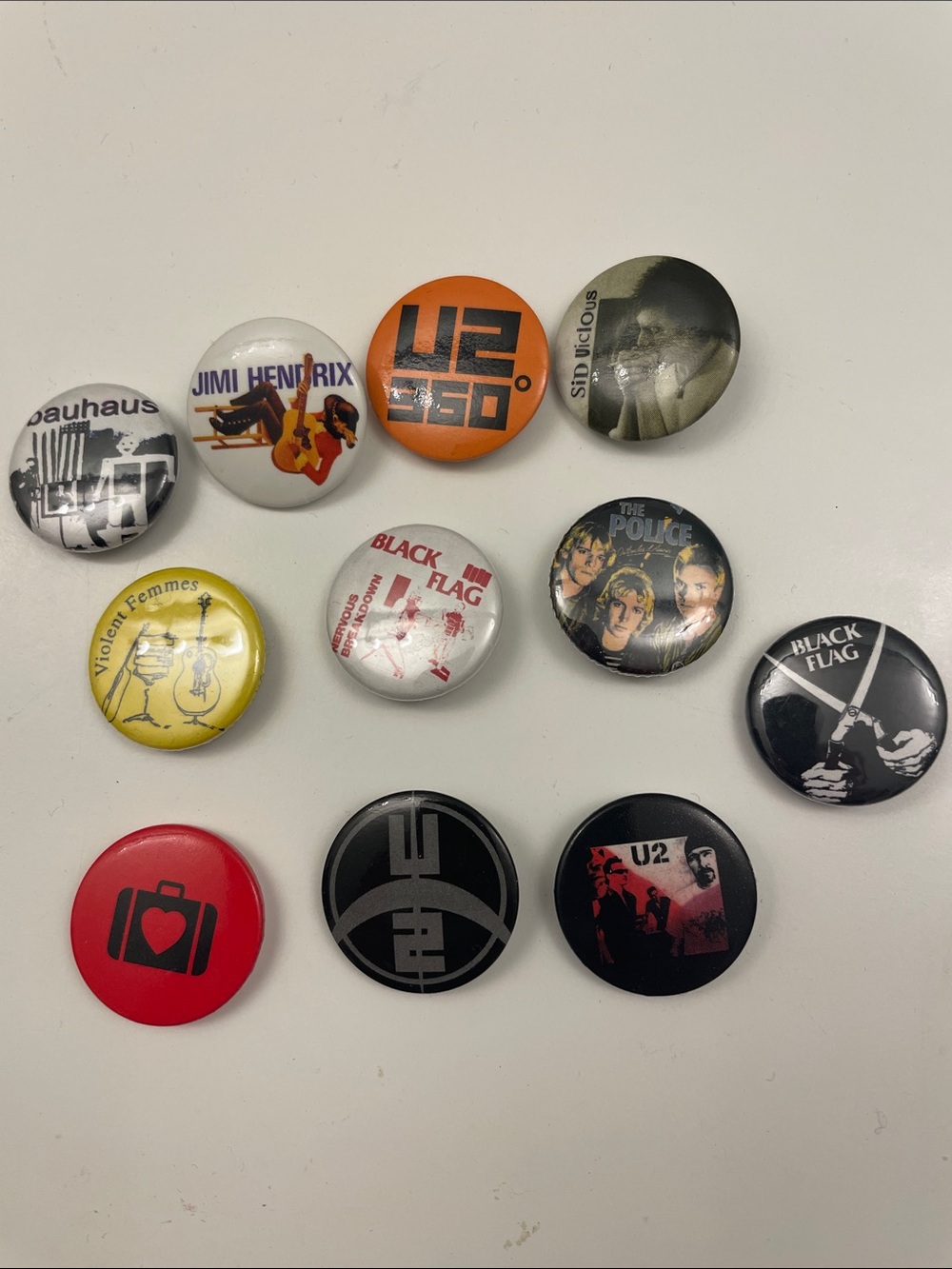 Assorted Band Button Pin Lot - Colorful Rock Pins
